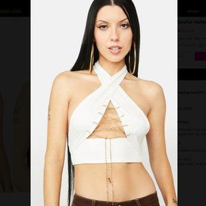 Dolls Kill Be Careful Halter Top NWT